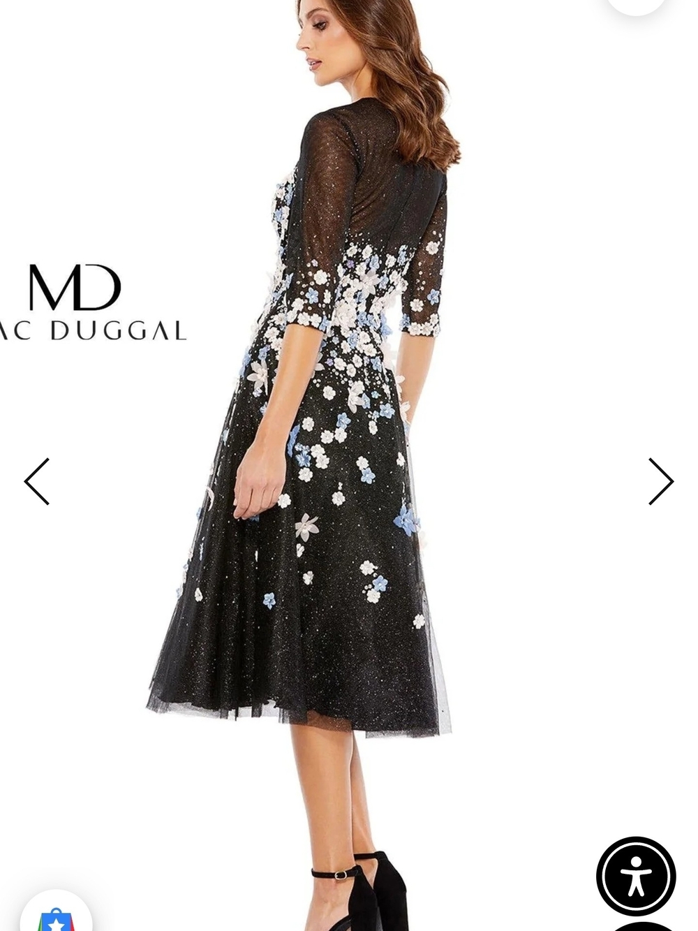 Mac Duggal - 11161 Tea Length Floral Appliqued Dress
mac duggal - Picture 2 of 3
